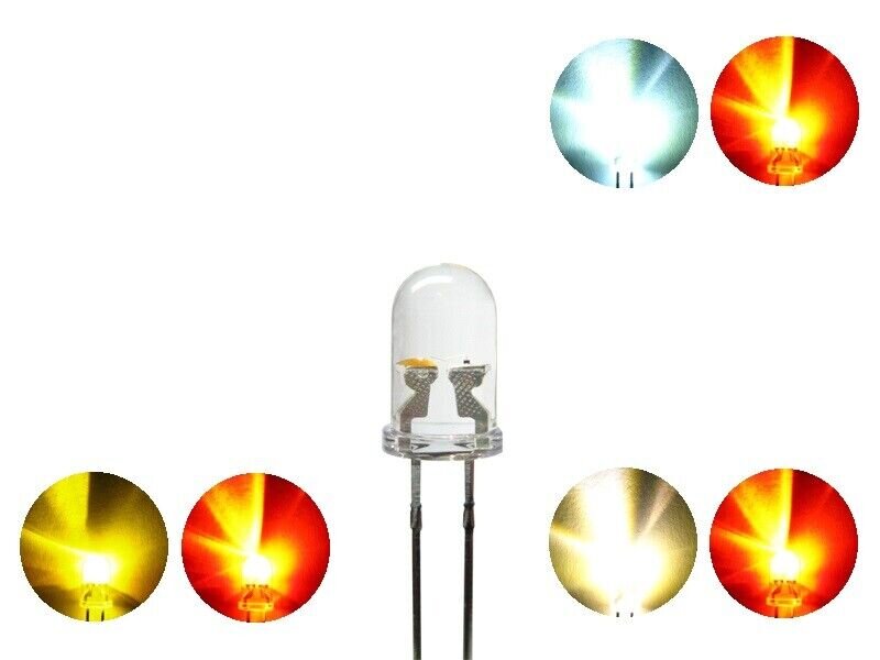 Duo LED 5mm Bicolor LEDs 2pin Lichtwechsel Beleuchtung Loks Triebwage