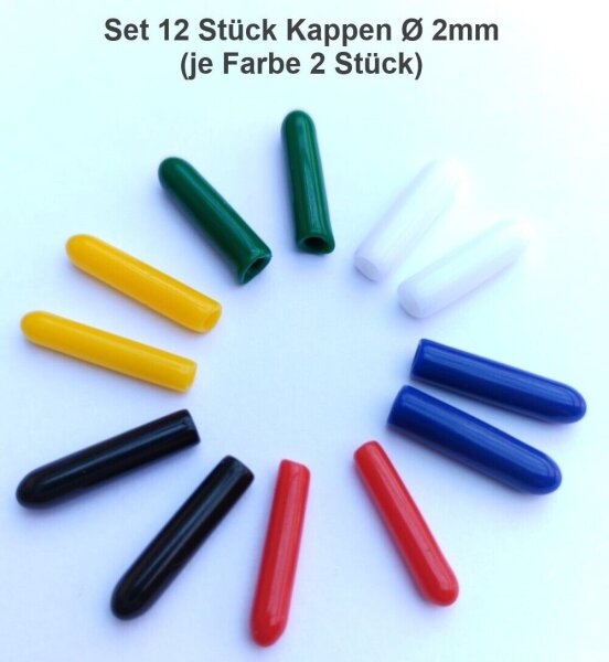 Miniatur Kippschalter Kappen Schalterkappen Abdeckkappen farbig Schutz Modellbau 2mm Set 12 Stück (2x je Farbe)