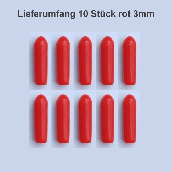 Miniatur Kippschalter Kappen Schalterkappen Abdeckkappen farbig Schutz Modellbau 3mm rot 10 Stück