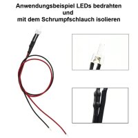 Schrumpfschlauch rot schwarz 1,2 / 0,6 mm 2:1 für dünne Kabel LED 2 Meter A2137