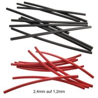 Schrumpfschlauch rot schwarz 2,4 / 1,2 mm 2:1 für dünne Kabel LED 2 Meter A2138