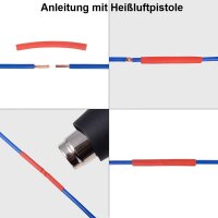 Schrumpfschlauch rot schwarz 2,4 / 1,2 mm 2:1 ideal für dünne Kabel LED 2 Meter