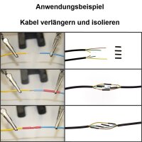 Schrumpfschlauch rot schwarz 2,4 / 1,2 mm 2:1 ideal für dünne Kabel LED 2 Meter