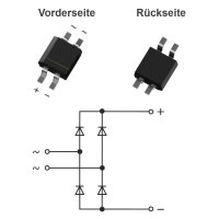 SMD Brückengleichrichter Gleichrichter 80V 0,5A Micro-DIL MYS80 10 50 100 Stück