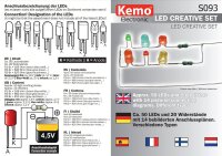 LED Krativ Set verschiedene LEDs + Widerstände + Anschlußpläne + Anleitung A2089