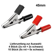 Krokodilklemmen Prüfklemme Krokoklemme 4mm Bananenstecker isoliert für Prüfkabel