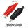 Krokodilklemmen Prüfklemme Krokoklemme 4mm Bananenstecker isoliert für Prüfkabel 45mm voll isoliert (rot + schwarz) 4 Stück (2x rot und 2x schwarz)