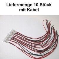 Mini Glühlämpchen 3mm Glühbirne Glühlampe 14-16V mit Kabel oder Draht Modellbahn