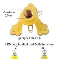 Fassung Sockel Beleuchtungssockel E5,5 für LEDs und...