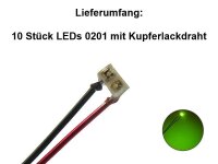 SMD LED 0201 mit Kabel angelötet Kupferlackdraht Draht mini micro LEDs 10 Stück