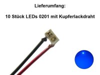 SMD LED 0201 mit Kabel angelötet Kupferlackdraht Draht mini micro LEDs 10 Stück