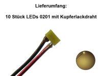 SMD LED 0201 mit Kabel angelötet Kupferlackdraht Draht mini micro LEDs 10 Stück