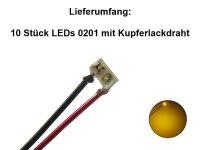 SMD LED 0201 mit Kabel angelötet Kupferlackdraht...