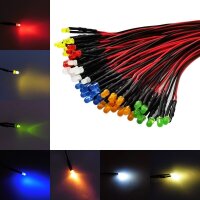 LED 3mm 9V 12V 14V 16V 19V Kabel Widerstand fertig...