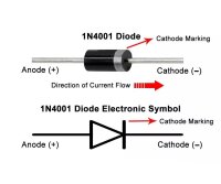 Gleichrichter Dioden 1N4001 50V 1A DO-41 THT Silizium Universaldiode LED an AC