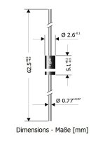 Gleichrichter Dioden 1N4001 50V 1A DO-41 THT Silizium Universaldiode LED an AC