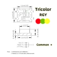Duo bicolor LED 0606 und tricolor RGB RGY Multicolor einzeln steuerbar SMD LEDs