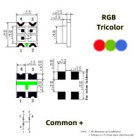Duo bicolor LED 0606 und tricolor RGB RGY Multicolor einzeln steuerbar SMD LEDs