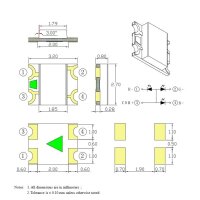 SMD LED 1206 1209 3227 RGB Multicolor gemeinsame Anode Plus / Kathode Minus LEDs