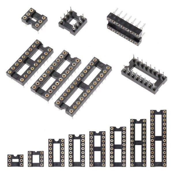 IC Sockel Fassung Präzisionsfassung DIP DIL 6 8 14 16 18 20 24 28 pol. runde PIN