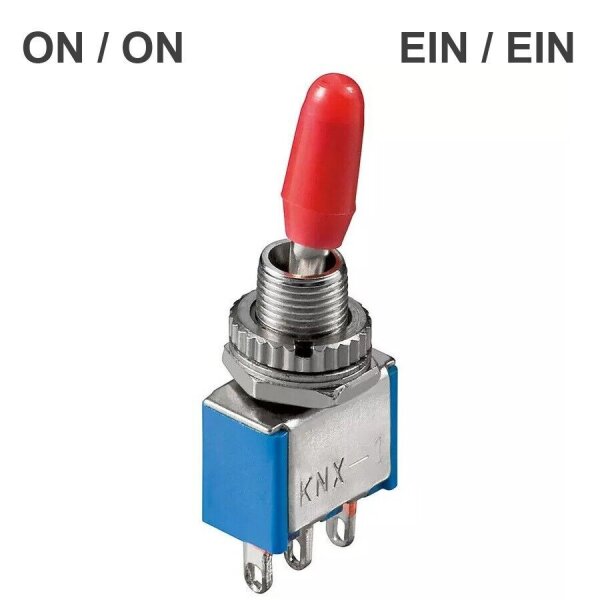 Miniatur Kippschalter Schalter 3-Pin 6-Pin EIN/AUS EIN/EIN mit Kappe Modellbau Schalter EIN/EIN 3-polig 5 Stück