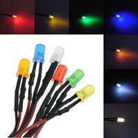 LED 5mm 9V 12V 14V 16V 19V Kabel Widerstand fertig...