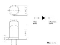 LED 5mm 9V 12V 14V 16V 19V Kabel Widerstand fertig angelötet verkabelt 10 Stück