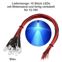 LED 5mm 12V 14V 16V 19V Kabel Widerstand fertig...