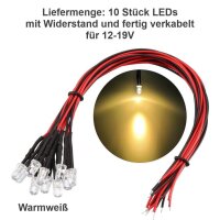 LED 5mm 12V 14V 16V 19V Kabel Widerstand fertig...