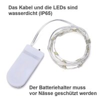 Draht Lichterkette Weihnachten Batterie Deko Party Mini Micro 10 20 30 50 LED