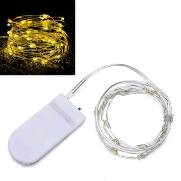 Draht Lichterkette Weihnachten Batterie Deko Party Mini Micro 10 20 30 50 LED Gelb 5 m
