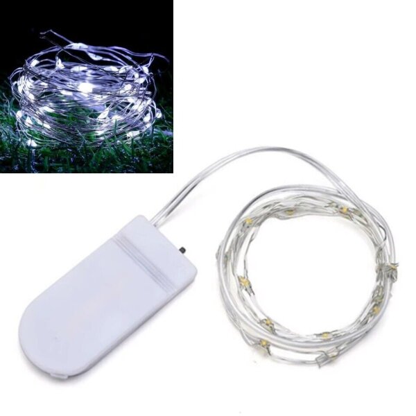 Draht Lichterkette Weihnachten Batterie Deko Party Mini Micro 10 20 30 50 LED Kaltweiß 2 m