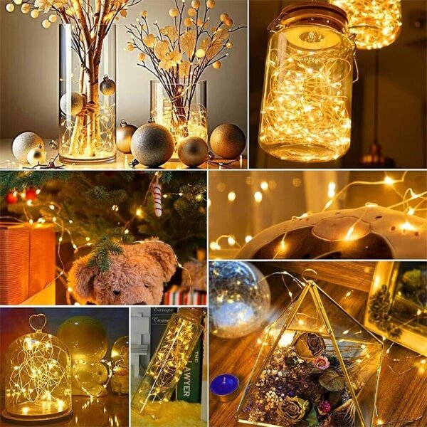 12x Mini Lichterketten Mit Timer - 2m, 20 LED, Wasserdicht, 3 Modi