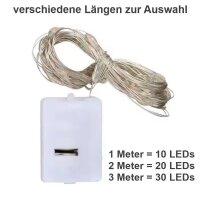 Draht Lichterkette Weihnachten Batterie Deko Party Mini Micro 10 20 30 LED