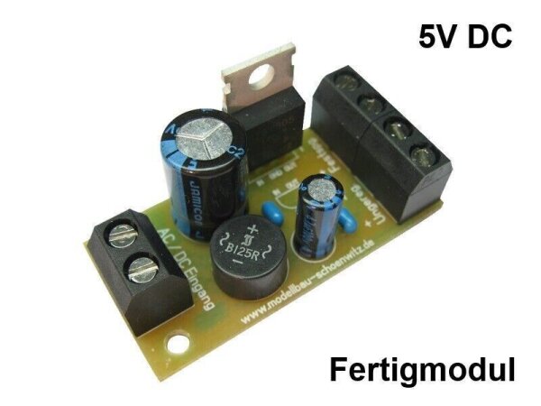 Spannungsregler Spannungswandler 12V 9V 5V AC/DC DC/DC Bausatz oder Fertig Modul 5V Fertigmodul