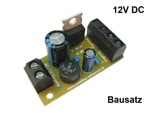 Spannungsregler Spannungswandler 12V 9V 5V AC/DC DC/DC Bausatz oder Fertig Modul 12V Bausatz