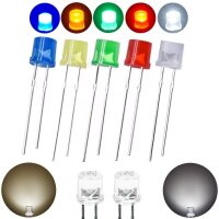 LED 5mm Zylinder Flachkopf LEDs zylindrisch flach Flat...