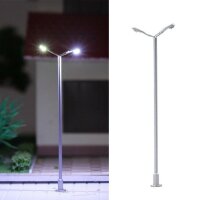 LED Straßenlampen H0 TT Laternen Leuchten 2-flammig 7cm 12-19V 10 Stück W325