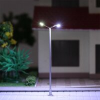 LED Straßenlampen H0 TT Laternen Leuchten 2-flammig 7cm 12-19V 10 Stück W325