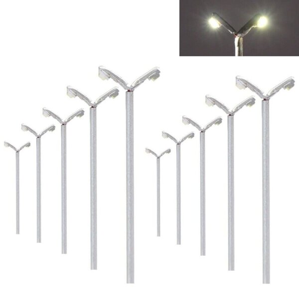 LED Straßenlampen N TT Laterne Leuchten 2-flammig 3 - 5,5cm 10-19V 10 Stück W323