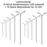 LED Straßenlampen N TT Laterne Leuchten 2-flammig 3 - 5,5cm 10-19V 10 Stück W323