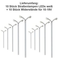 LED Straßenlampen N Z Laternen Leuchten 2-flammig 2 - 3,5cm 10-19V 10 Stück W324