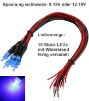 LED 2mm Tower 9V 12V 14V 16V 19V Kabel Widerstand...