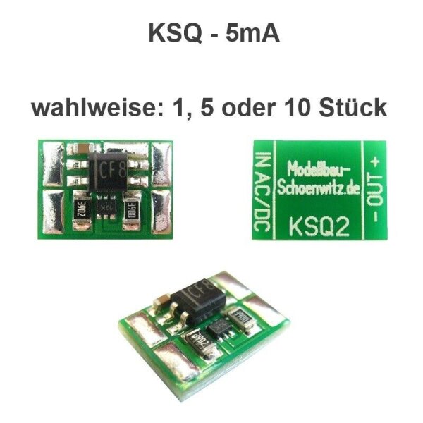 Konstantstromquelle LED Treiber 2 5 10 15 20 30 mA LEDs 4-24V an AC/DC Mini KSQ2 1 Stück 5mA