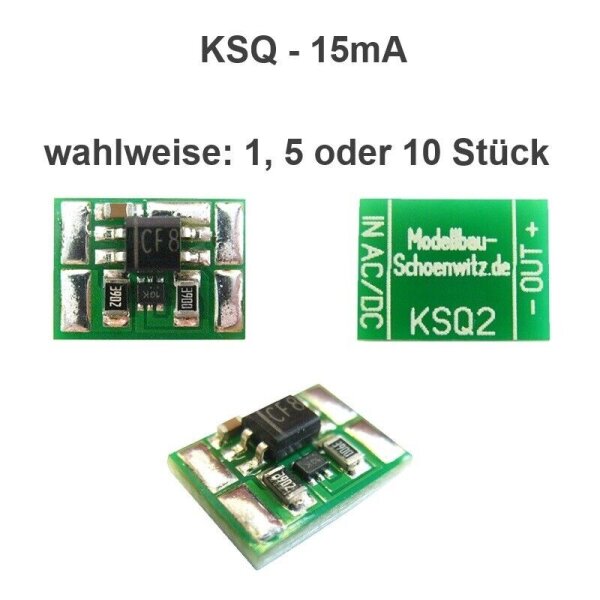 Konstantstromquelle LED Treiber 2 5 10 15 20 30 mA LEDs 4-24V an AC/DC Mini KSQ2 1 Stück 15mA