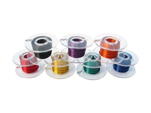 Kupferlackdraht Lackdraht Cu Draht 0,1mm 7 Farben Spule je 10m Set 70 Meter S237