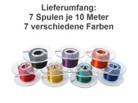Kupferlackdraht Lackdraht Cu Draht 0,1mm 7 Farben Spule je 10m Set 70 Meter S237