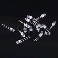 LED 5mm kalt weiß klar 20000mcd LEDs Diode Rund 10 50 100 Stück zur Auswahl W322
