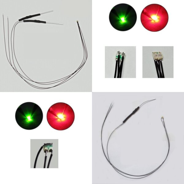 Duo LED 0605 SMD rot / grün mit Kabel Stellpult Rückmeldung Weichen Signale
