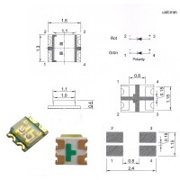 Duo LED 0605 SMD rot / grün mit Kabel Stellpult Rückmeldung Weichen Signale